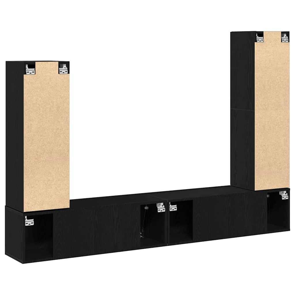 TV-Möbel-Set 6 pcs Schwarze Eiche 30,5 x 30 x 110 cm