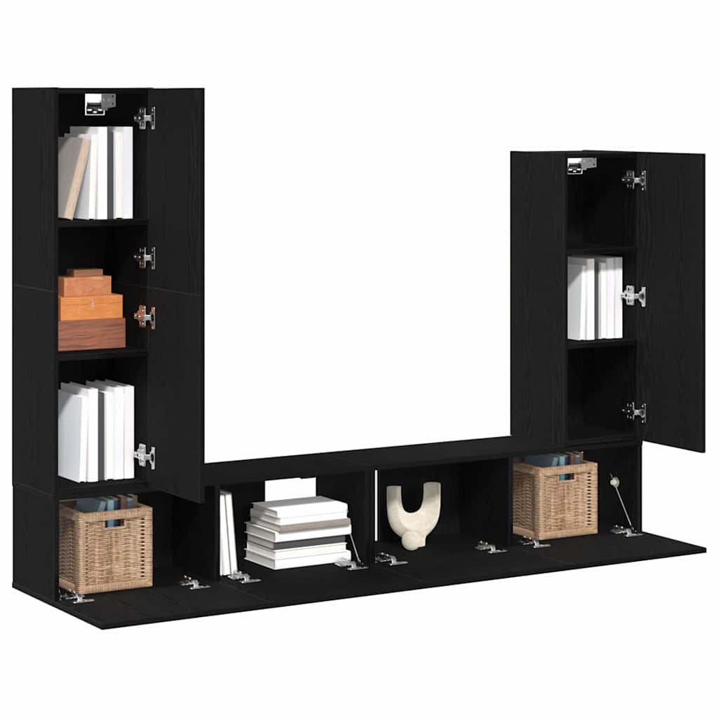 TV-Möbel-Set 6 pcs Schwarze Eiche 30,5 x 30 x 110 cm