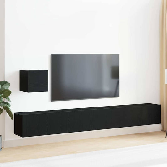 TV-Möbel-Set 4 pcs Schwarze Eiche 80 x 30 x 30 cm Holzwerkstoff