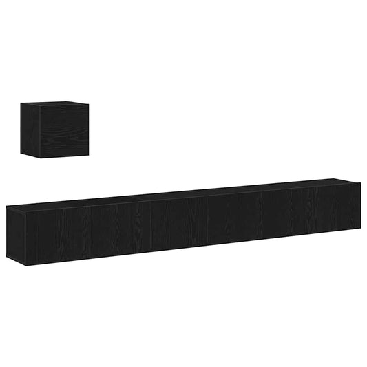 TV-Möbel-Set 4 pcs Schwarze Eiche 80 x 30 x 30 cm Holzwerkstoff