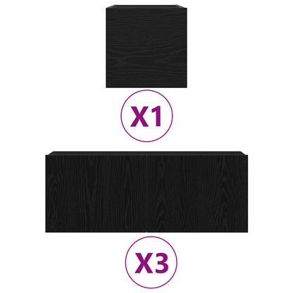 TV-Möbel-Set 4 pcs Schwarze Eiche 80 x 30 x 30 cm Holzwerkstoff