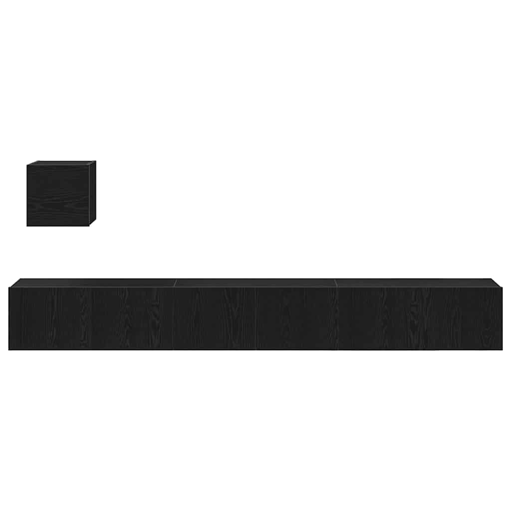 TV-Möbel-Set 4 pcs Schwarze Eiche 80 x 30 x 30 cm Holzwerkstoff