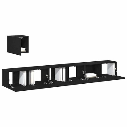 TV-Möbel-Set 4 pcs Schwarze Eiche 80 x 30 x 30 cm Holzwerkstoff