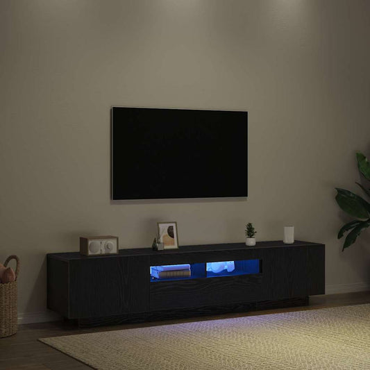 TV-Schränk 2 pcs Schwarz 180 x 35 x 40 cm Holzwerkstoff