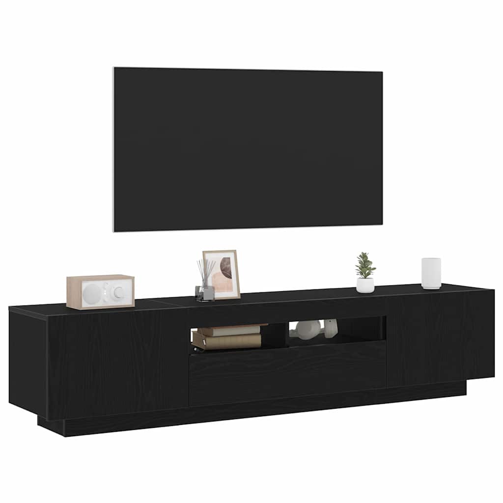 TV-Schränk 2 pcs Schwarz 180 x 35 x 40 cm Holzwerkstoff
