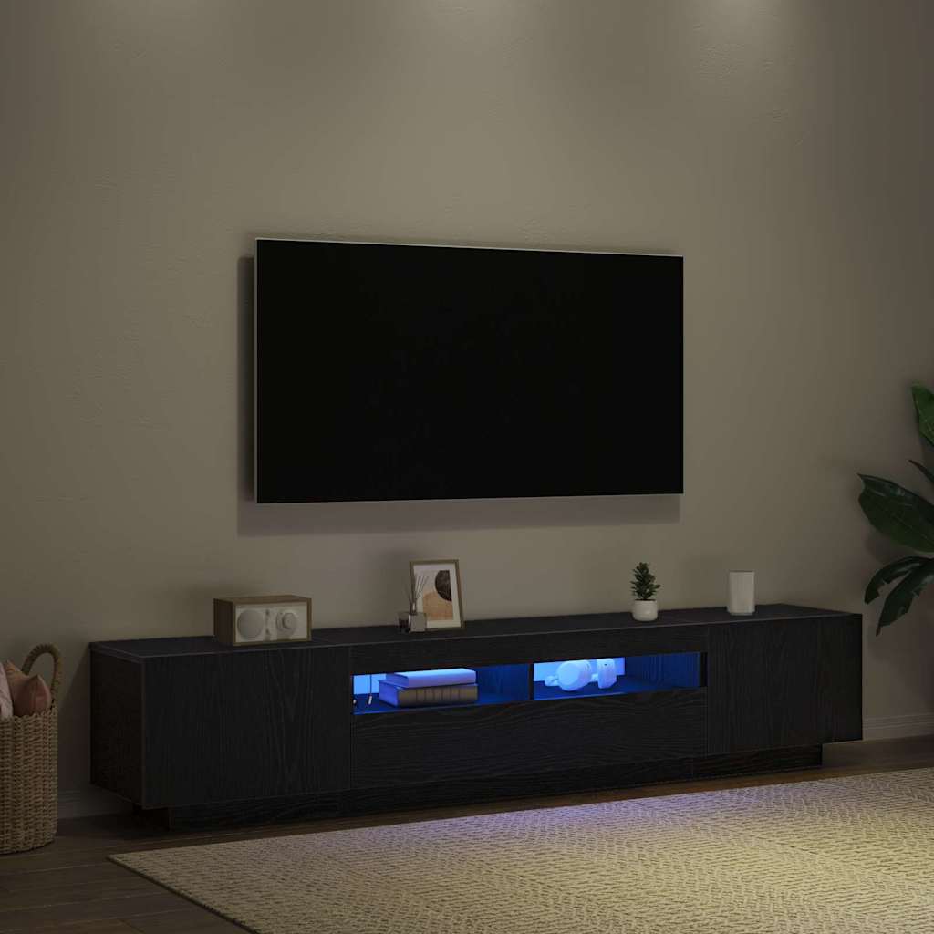 TV-Schränk 2 pcs Schwarz 200 x 35 x 40 cm Holzwerkstoff