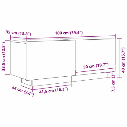 TV-Schränk Schwarze Eiche 100 x 35 x 40 cm Holzwerkstoff