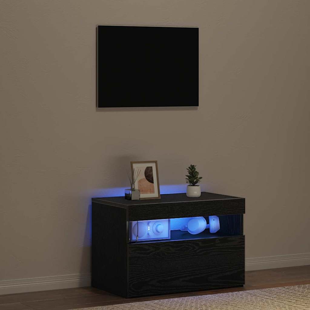 Nachttisch Schwarz Eichen-Optik 60 x 35 x 40 cm Holzwerkstoff