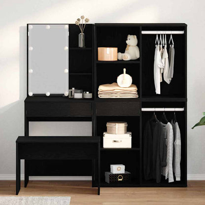 Schminktisch Set 2 pcs Schwarz 140 x 40 x 140 cm Holzwerkstoff