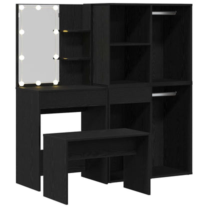 Schminktisch Set 2 pcs Schwarz 140 x 40 x 140 cm Holzwerkstoff
