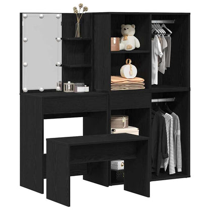 Schminktisch Set 2 pcs Schwarz 140 x 40 x 140 cm Holzwerkstoff