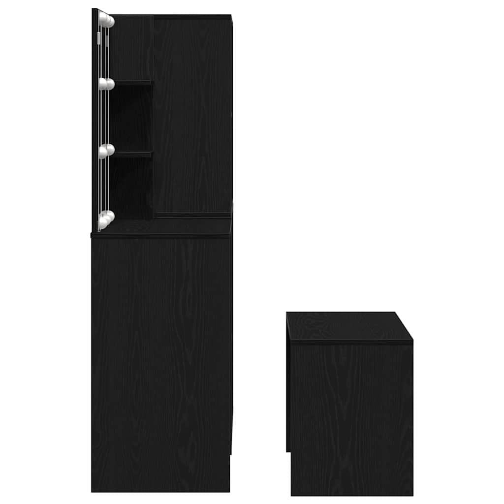 Schminktisch Set 2 pcs Schwarz 140 x 40 x 140 cm Holzwerkstoff
