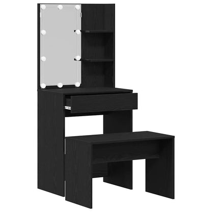 Schminktisch Set Schwarze Eiche 60 x 40 x 140 cm Holzwerkstoff