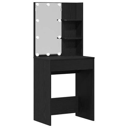 Schminktisch Set Schwarze Eiche 60 x 40 x 140 cm Holzwerkstoff