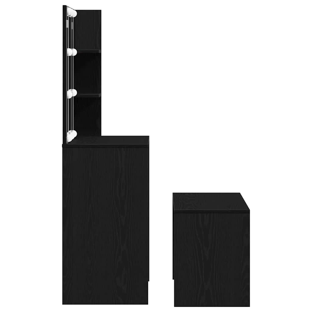 Schminktisch Set Schwarze Eiche 60 x 40 x 140 cm Holzwerkstoff