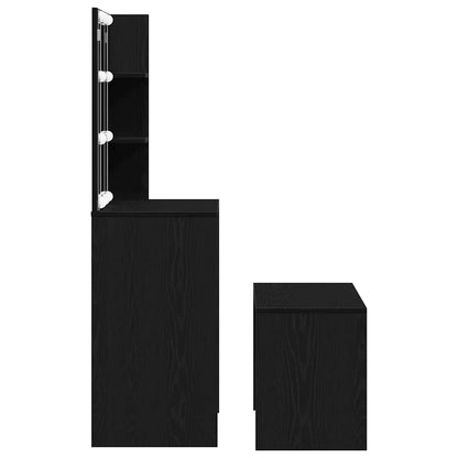 Schminktisch Set Schwarze Eiche 60 x 40 x 140 cm Holzwerkstoff