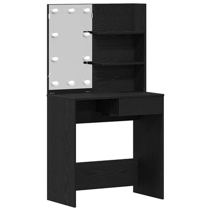 Schminktisch Set mit Regal Schwarze Eiche 74.5 x 40 x 141 cm