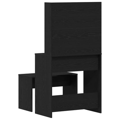 Schminktisch Set mit Regal Schwarze Eiche 74.5 x 40 x 141 cm