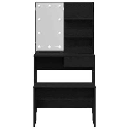 Schminktisch Set mit Regal Schwarze Eiche 74.5 x 40 x 141 cm