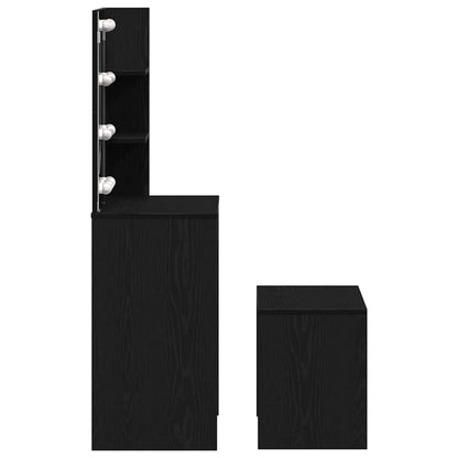 Schminktisch Set mit Regal Schwarze Eiche 74.5 x 40 x 141 cm