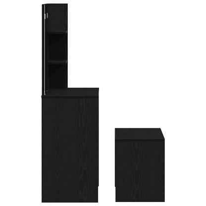 Schminktisch Set mit Regal Schwarze Eiche 74.5 x 40 x 141 cm