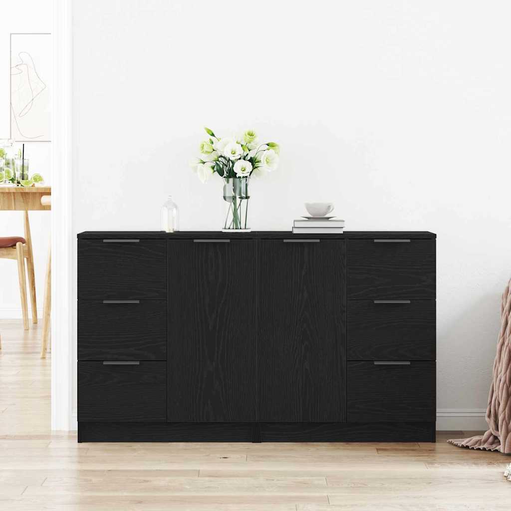Sideboard Schwarze Eiche 180 x 30 x 70 cm Holzwerkstoff