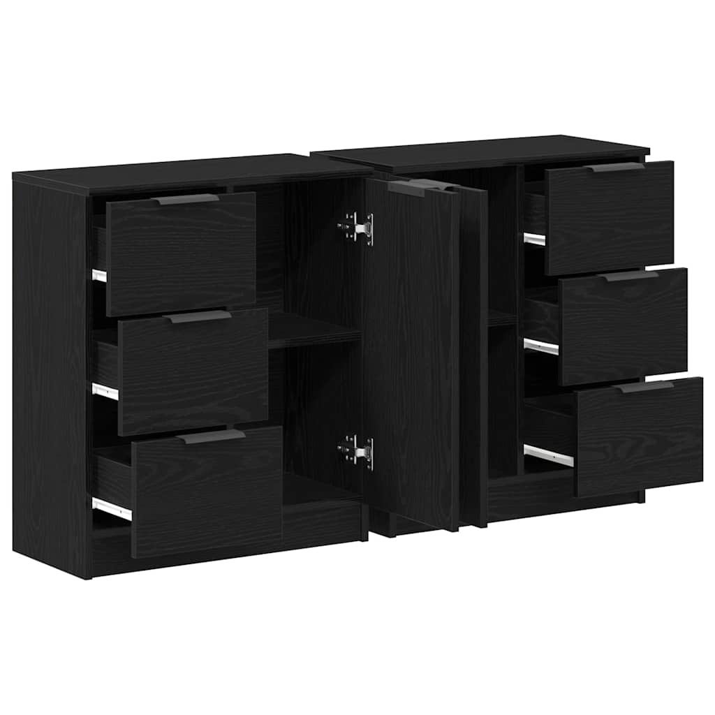 Sideboard Schwarze Eiche 180 x 30 x 70 cm Holzwerkstoff