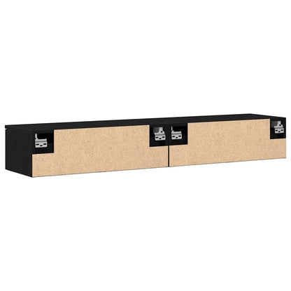 Wandschrank 2 pcs Schwarze Eiche 68 x 30 x 20 cm Holzwerkstoff