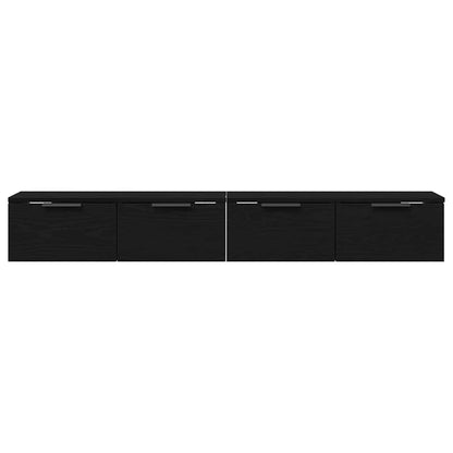 Wandschrank 2 pcs Schwarze Eiche 68 x 30 x 20 cm Holzwerkstoff