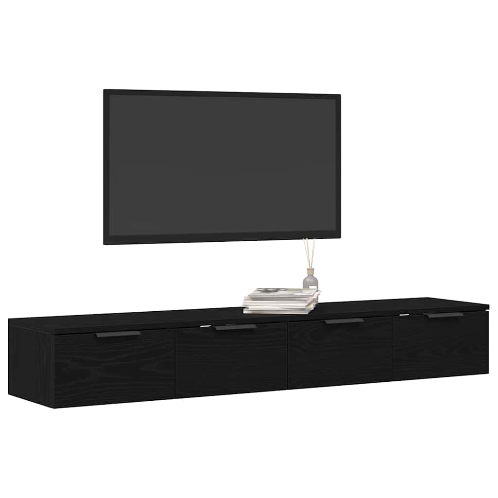 Wandschrank 2 pcs Schwarze Eiche 68 x 30 x 20 cm Holzwerkstoff