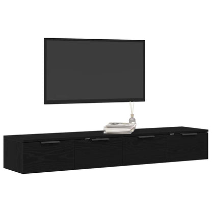 Wandschrank 2 pcs Schwarze Eiche 68 x 30 x 20 cm Holzwerkstoff