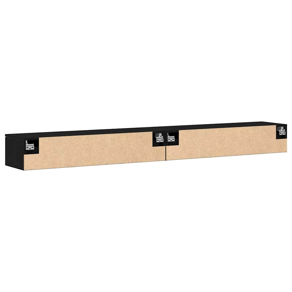 Wandschrank 2 pcs Schwarze Eiche 102 x 30 x 20 cm Holzwerkstoff