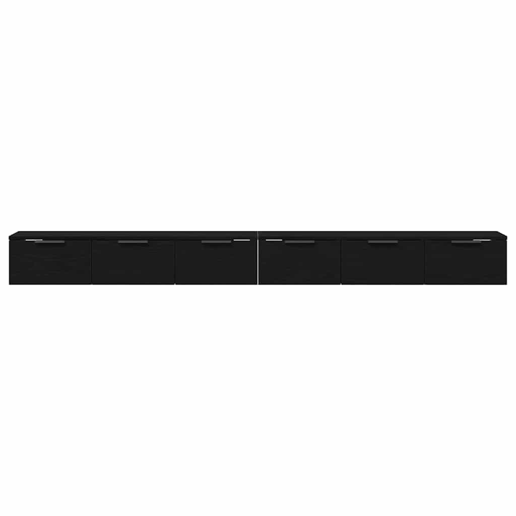 Wandschrank 2 pcs Schwarze Eiche 102 x 30 x 20 cm Holzwerkstoff