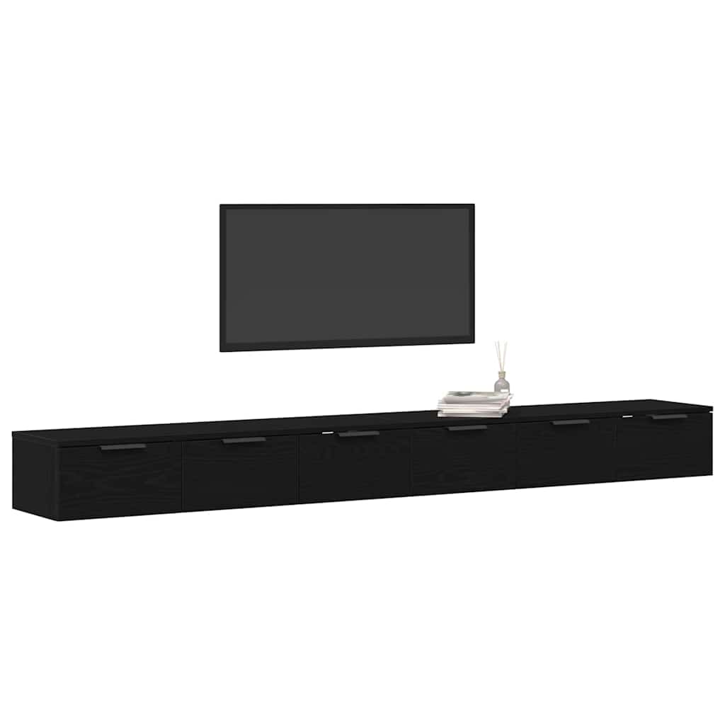 Wandschrank 2 pcs Schwarze Eiche 102 x 30 x 20 cm Holzwerkstoff