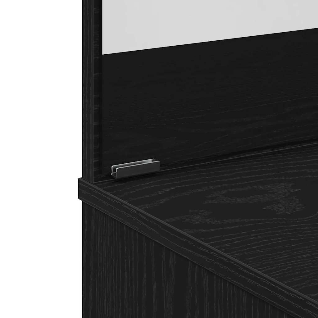 Schminktisch Set mit Regal Schwarze Eiche 86.5 x 35 x 136 cm