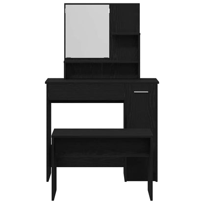 Schminktisch Set mit Regal Schwarze Eiche 86.5 x 35 x 136 cm