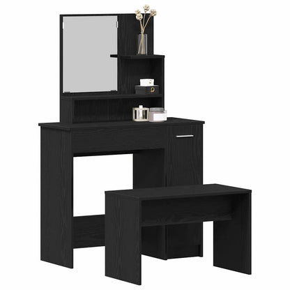 Schminktisch Set mit Regal Schwarze Eiche 86.5 x 35 x 136 cm