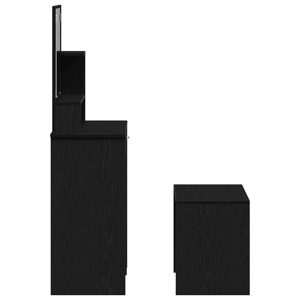 Schminktisch Set mit Regal Schwarze Eiche 86.5 x 35 x 136 cm