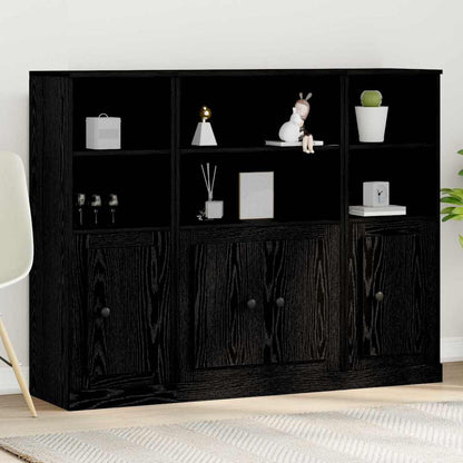 Highboard Schwarze Eiche 132 x 35,5 x 103,5 cm Holzwerkstoff