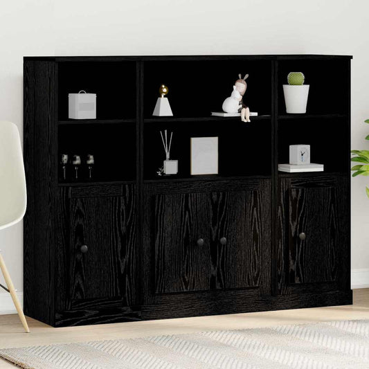Highboard Schwarze Eiche 132 x 35,5 x 103,5 cm Holzwerkstoff