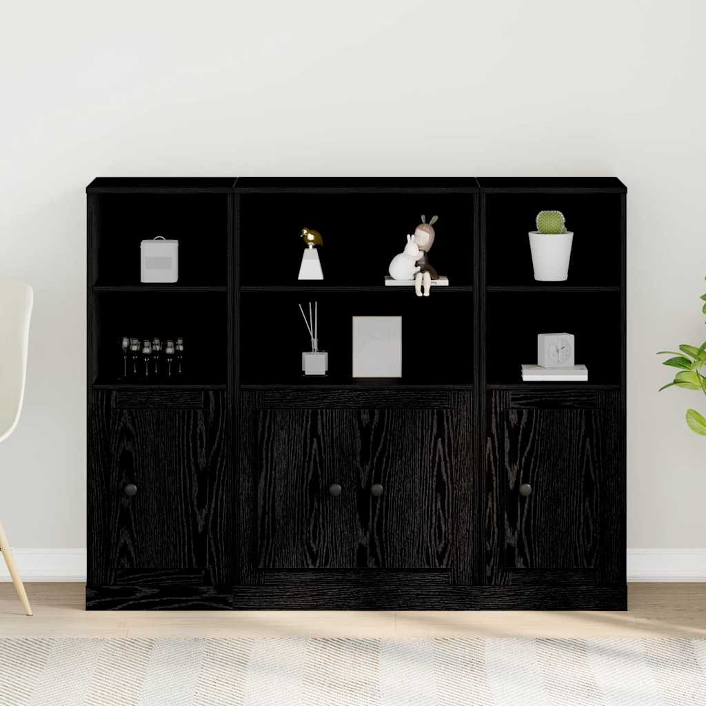 Highboard Schwarze Eiche 132 x 35,5 x 103,5 cm Holzwerkstoff