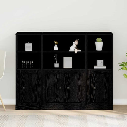 Highboard Schwarze Eiche 132 x 35,5 x 103,5 cm Holzwerkstoff