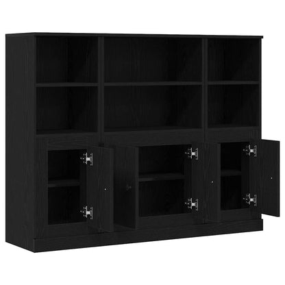 Highboard Schwarze Eiche 132 x 35,5 x 103,5 cm Holzwerkstoff