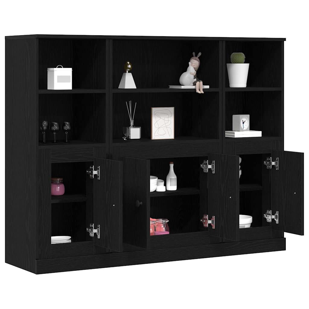 Highboard Schwarze Eiche 132 x 35,5 x 103,5 cm Holzwerkstoff