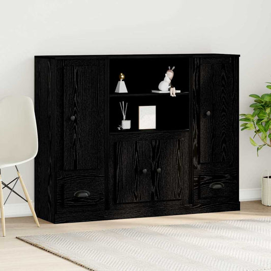Highboard Schwarze Eiche 132 x 35,5 x 103,5 cm Holzwerkstoff