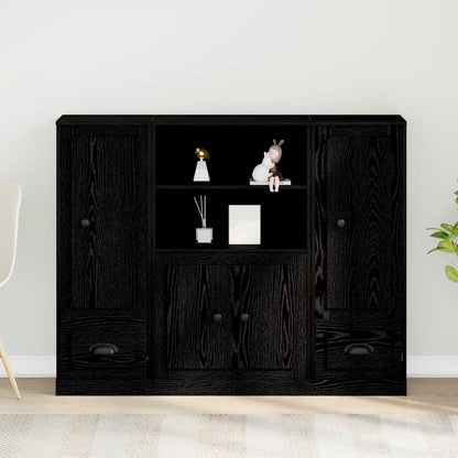 Highboard Schwarze Eiche 132 x 35,5 x 103,5 cm Holzwerkstoff