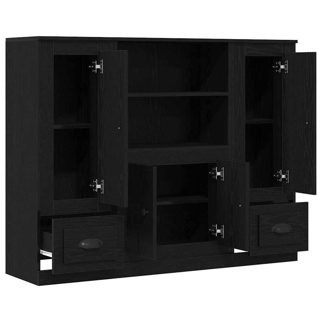 Highboard Schwarze Eiche 132 x 35,5 x 103,5 cm Holzwerkstoff