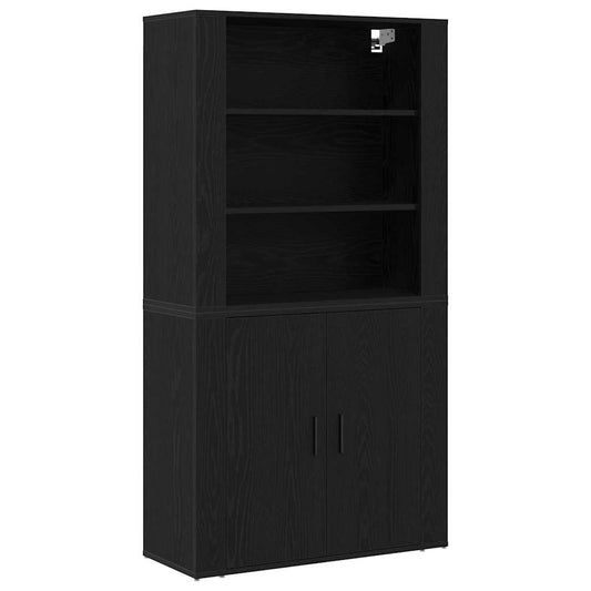 Highboard Schwarze Eiche 80 x 33 x 150 cm Holzwerkstoff