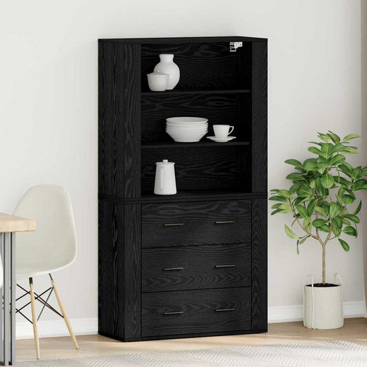 Hochschrank Schwarze Eiche 80 x 33 x 150 cm Holzwerkstoff