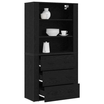 Hochschrank Schwarze Eiche 80 x 33 x 150 cm Holzwerkstoff